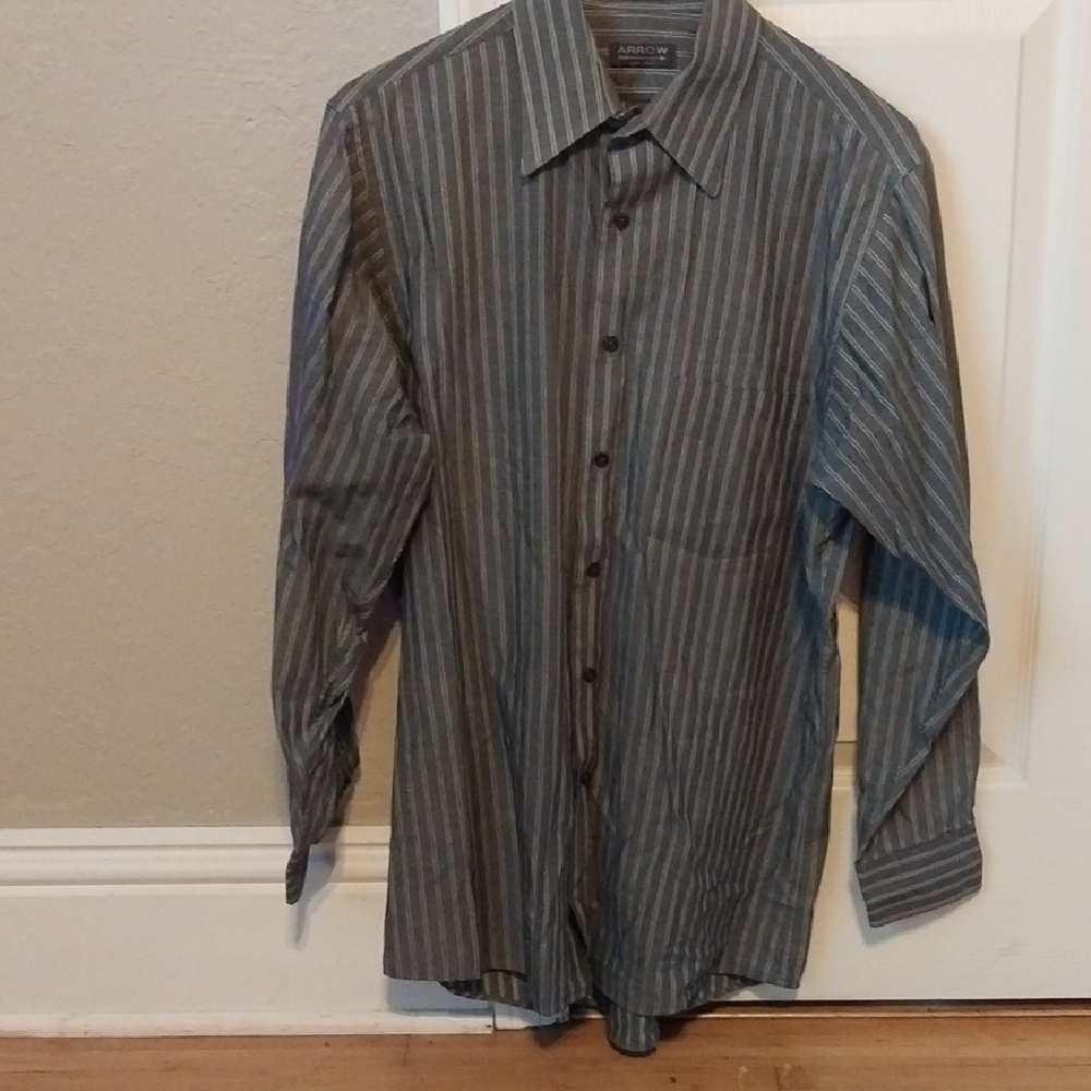 Arrow Men's Gray Striped Shirt